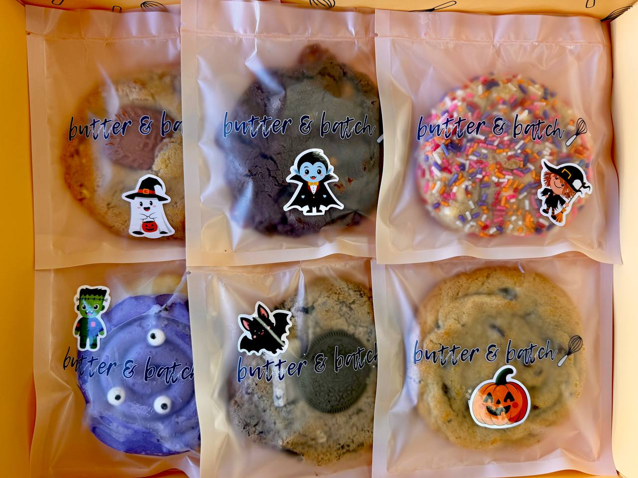 Individually wrapped cookies with Butter & Batch packaging